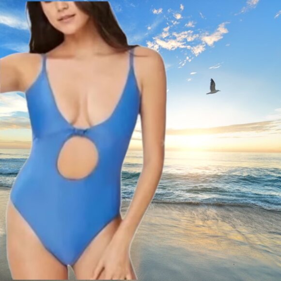 Andie Swim The Santorini One Piece Horizon Blue Eco Nylon Size Medium - Picture 1 of 10